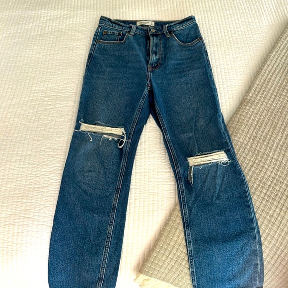 Abercrombie & Fitch Denim - Abercrombie the ankle straight ultra high rise